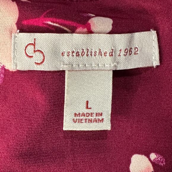 Dressbarn Large Babydoll Top Floral Stretch Long Bell Sleeves Keyhole Round Neck - Picture 8 of 10